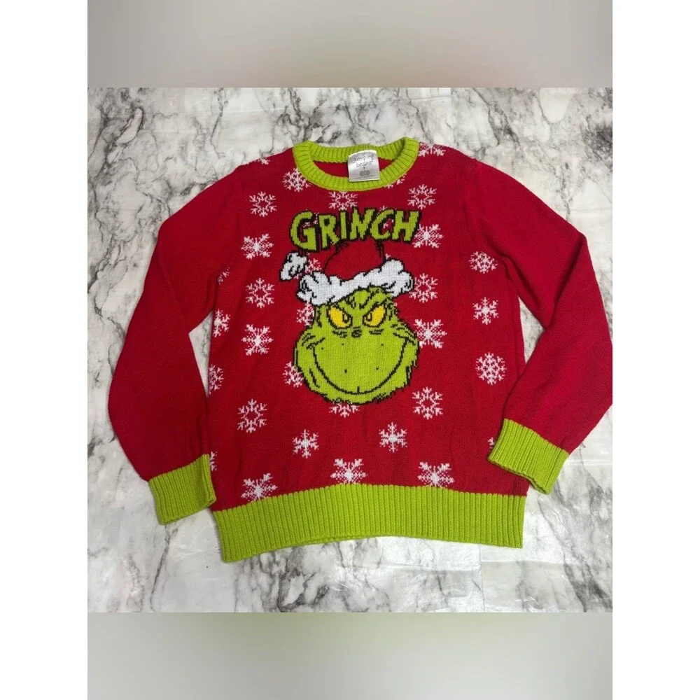 jumping beans Red & Lime The Grinch Holiday Crewneck Sweater